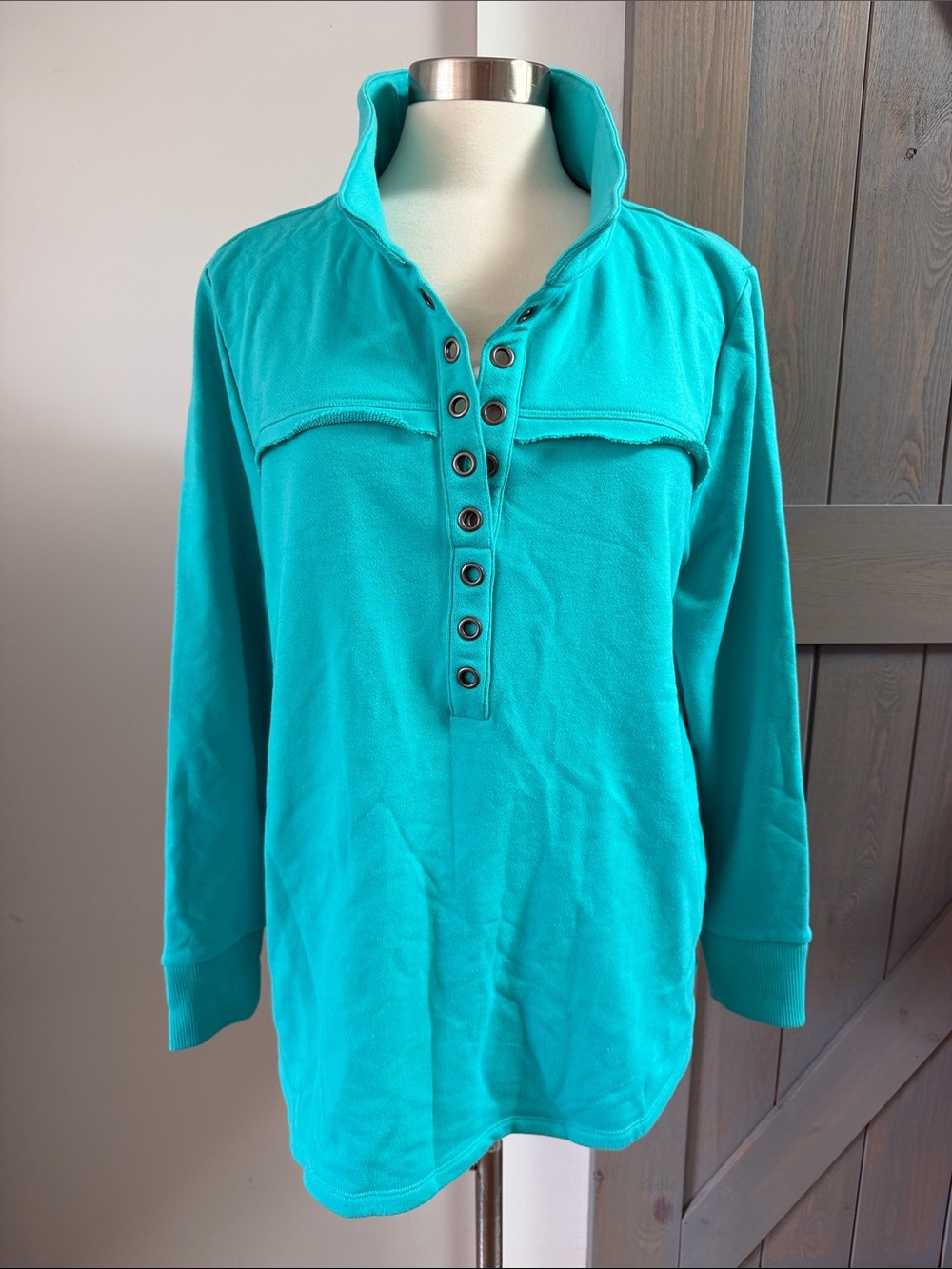 Soft Surroundings Neera French Terry Tunic Porcelain Blue Size XL NWT